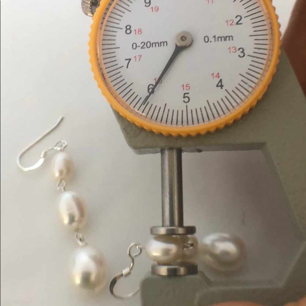 SOLD White Oval AAA Pearl Earrings Sterling Silver - Picture 6 of 6